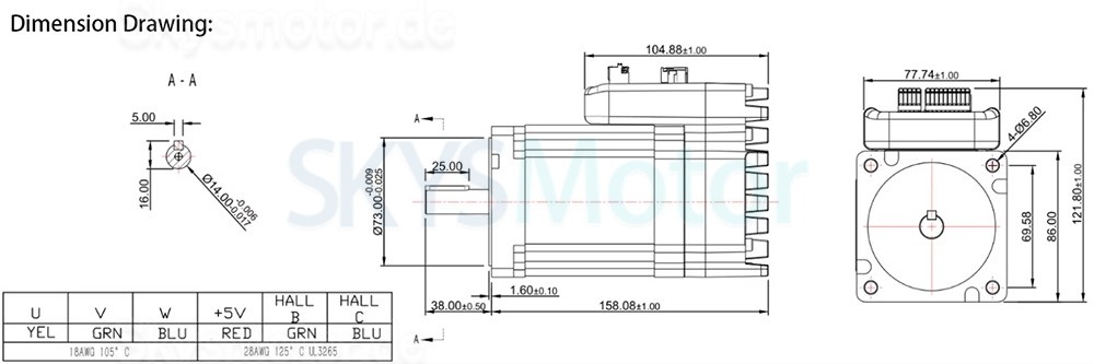 Nema34 Integrierter AC Servomotor mit Steuerung JMC iHSV86-30-44-48 440W 48V 1,4N.m 3000U/min